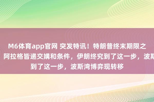 M6体育app官网 突发特讯！特朗普终末期限之日，4月28日，阿拉格皆递交媾和条件，伊朗终究到了这一步，波斯湾博弈现转移