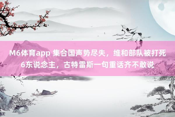 M6体育app 集合国声势尽失，维和部队被打死6东说念主，古特雷斯一句重话齐不敢说
