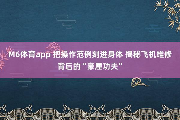 M6体育app 把操作范例刻进身体 揭秘飞机维修背后的“豪厘功夫”